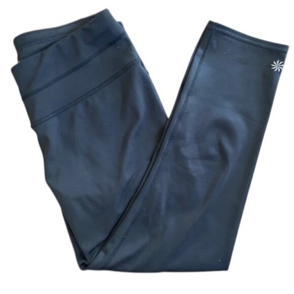 ATHLETA Capri Wide Waist Black Leggings Tights Small - Picture 1 of 13
